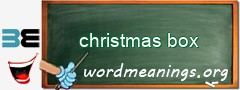 WordMeaning blackboard for christmas box